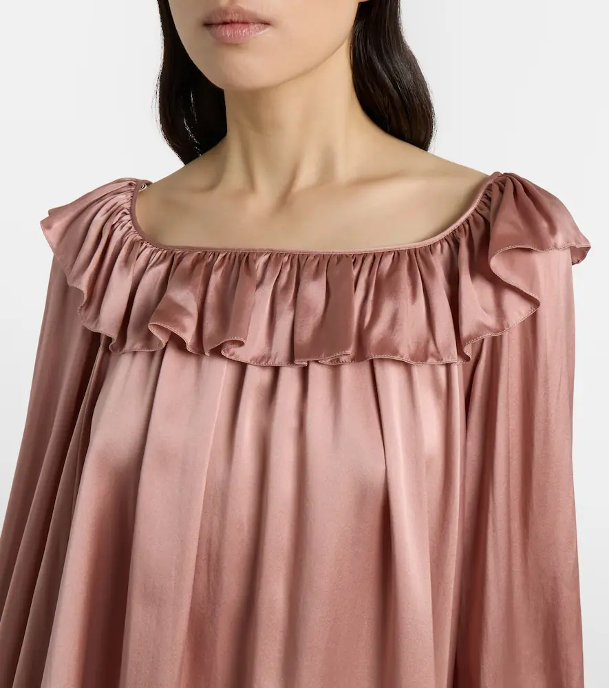 Chloe Chloé Ruffled silk satin minidress | Thumbnail 2