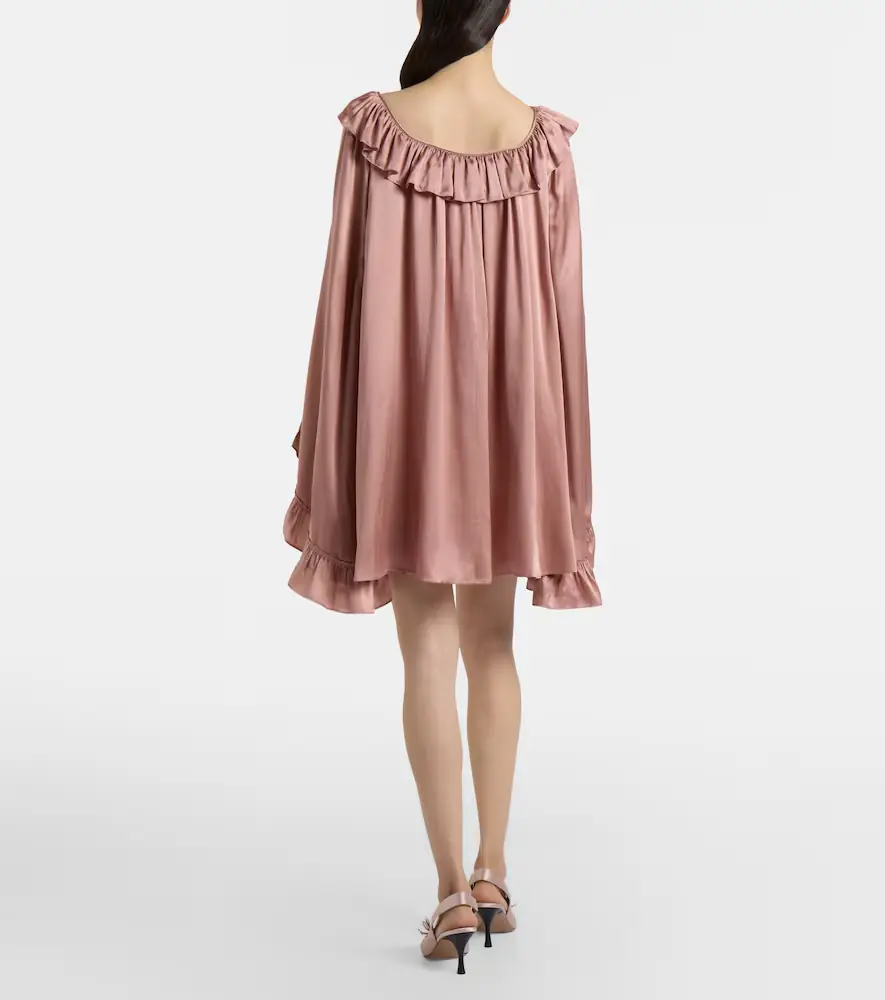 Chloe Chloé Ruffled silk satin minidress | Thumbnail 3