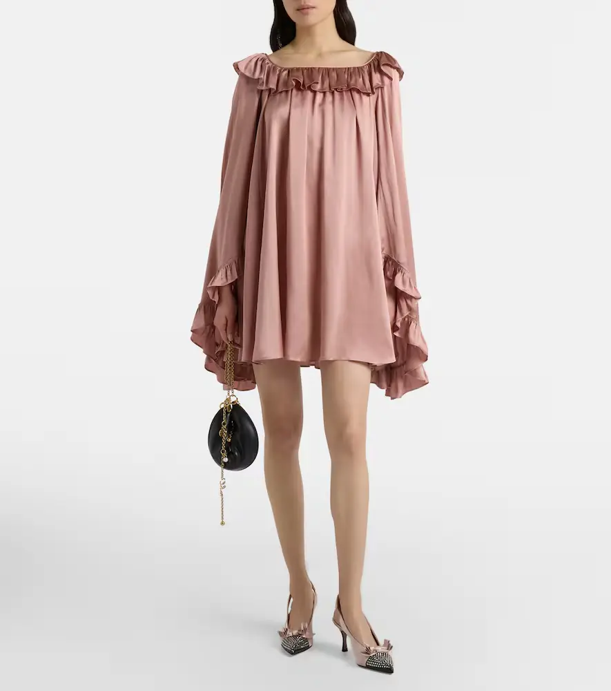 Chloe Chloé Ruffled silk satin minidress | Thumbnail 5