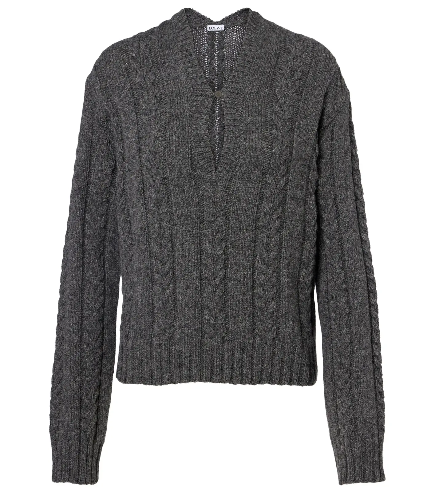 Cable-knit wool mouliné sweater Cable-knit wool mouliné sweater