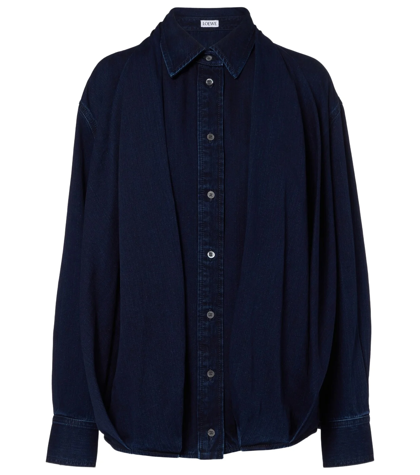 Draped denim shirt