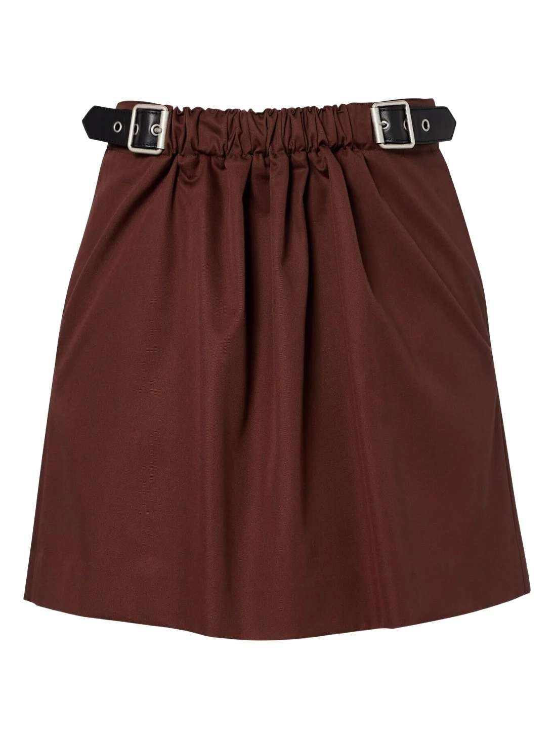 Belted cotton and silk twill miniskirt Belted cotton and silk twill miniskirt