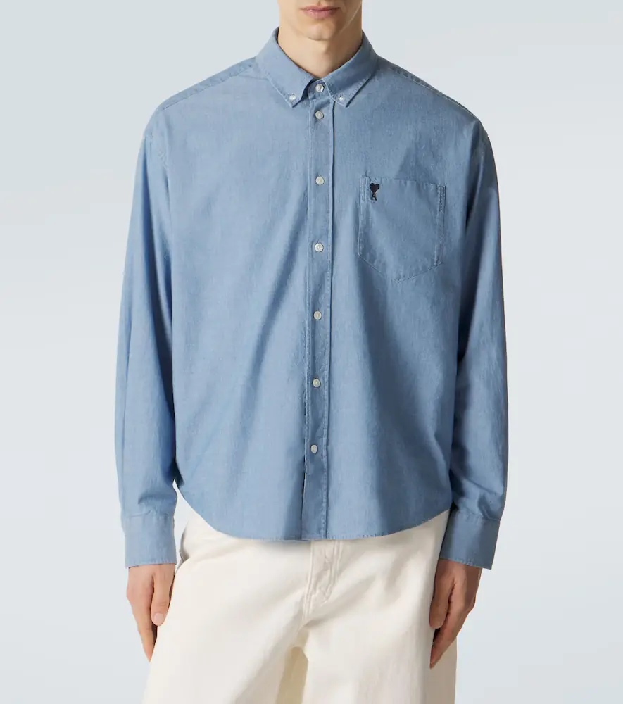 AMI PARIS Ami de Caur cotton chambray shirt | Thumbnail 3
