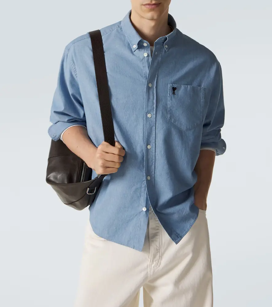 AMI PARIS Ami de Caur cotton chambray shirt | Thumbnail 4