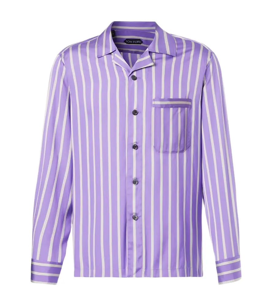 Tom Ford Striped silk jacquard shirt | Image 1 Tom Ford Striped silk jacquard shirt | Image 1