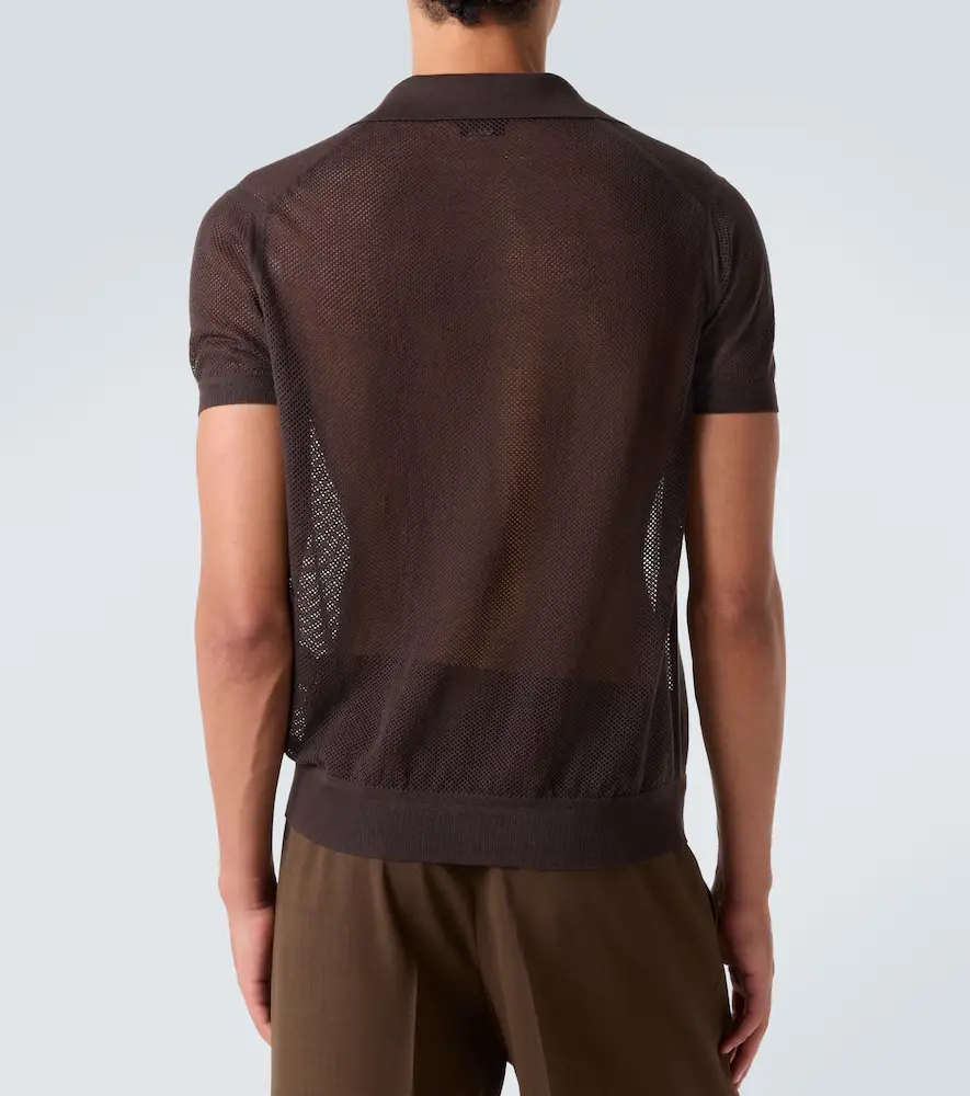 Tom Ford Semi-sheer cotton and silk polo shirt | Thumbnail 2 Tom Ford Semi-sheer cotton and silk polo shirt | Thumbnail 2