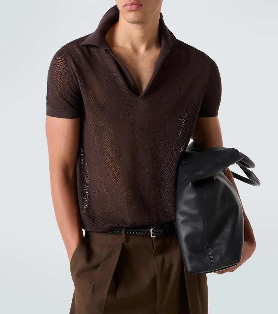 Tom Ford Semi-sheer cotton and silk polo shirt | Thumbnail 3 Tom Ford Semi-sheer cotton and silk polo shirt | Thumbnail 3