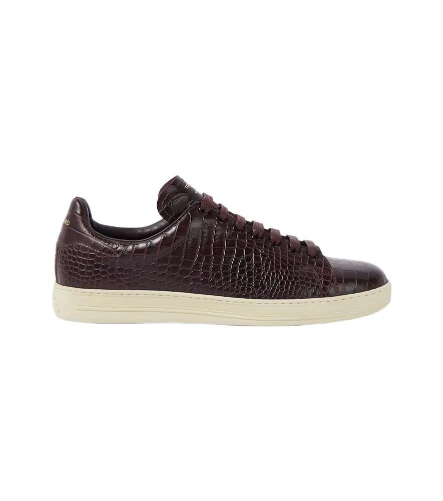 Tom Ford Warwick croc-effect leather sneakers | Image 1 Tom Ford Warwick croc-effect leather sneakers | Image 1