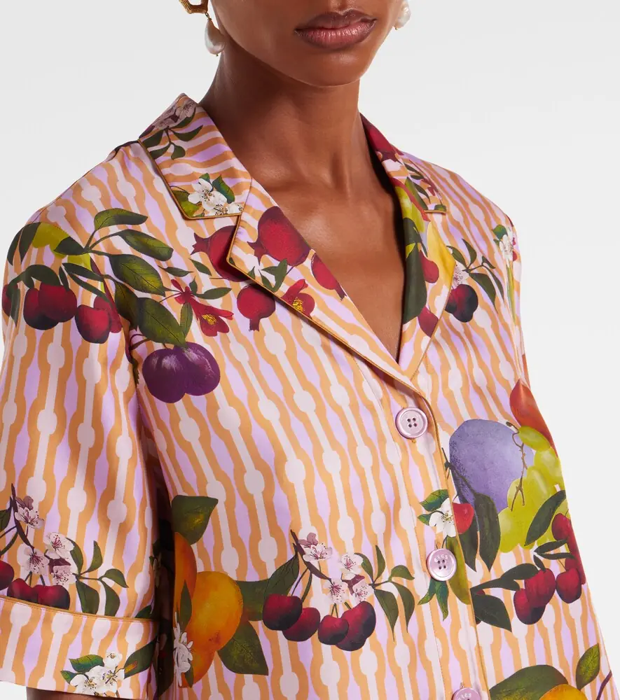 Eres Cherry printed silk twill shirt | Thumbnail 4 Eres Cherry printed silk twill shirt | Thumbnail 4