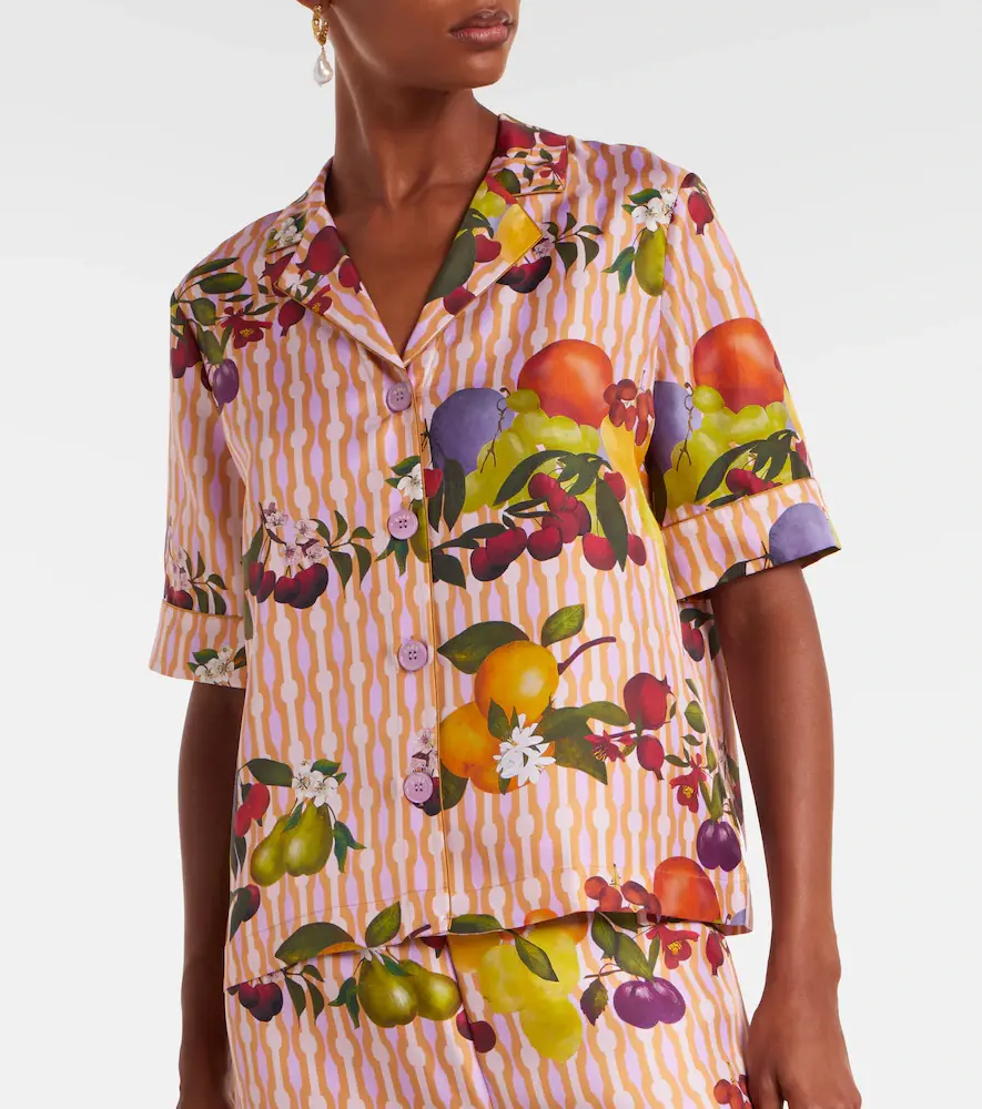 Eres Cherry printed silk twill shirt | Thumbnail 5 Eres Cherry printed silk twill shirt | Thumbnail 5