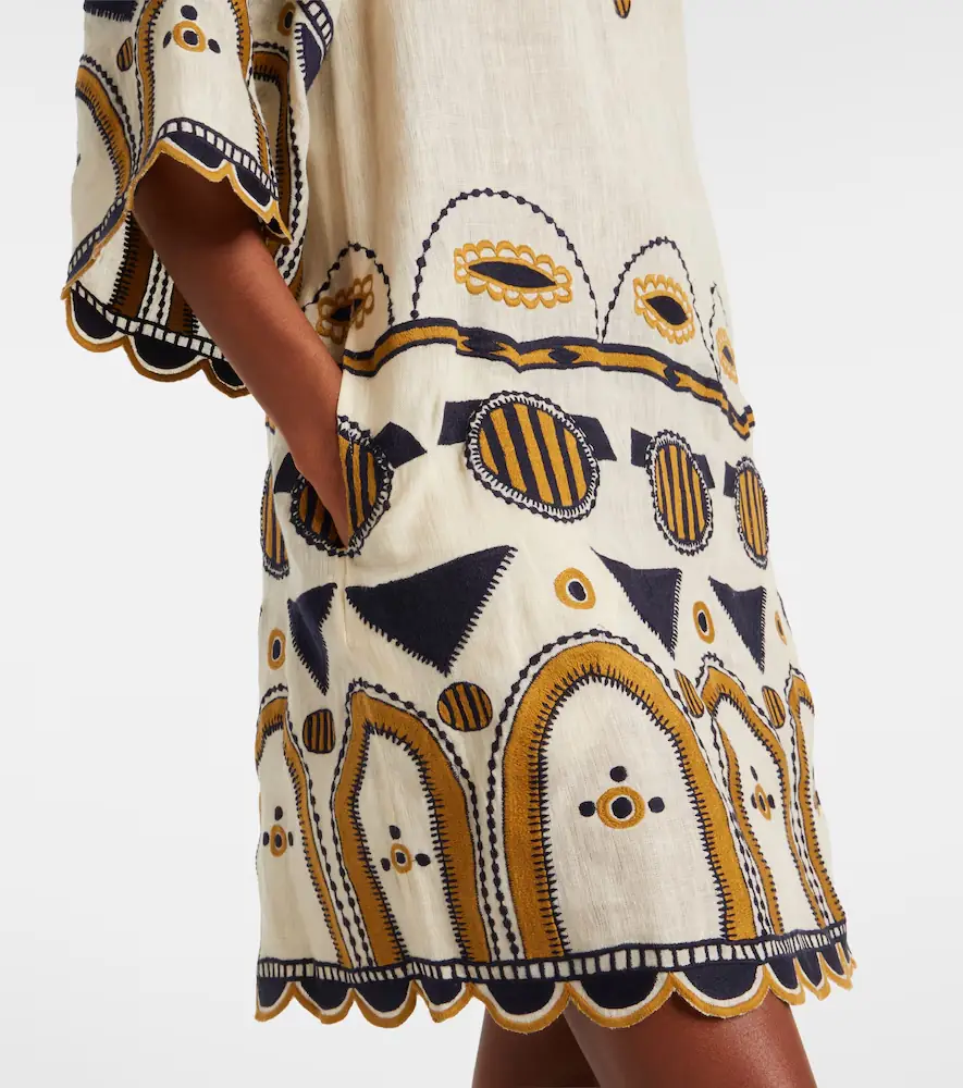 Eres Medaillon embroidered linen minidress | Thumbnail 2