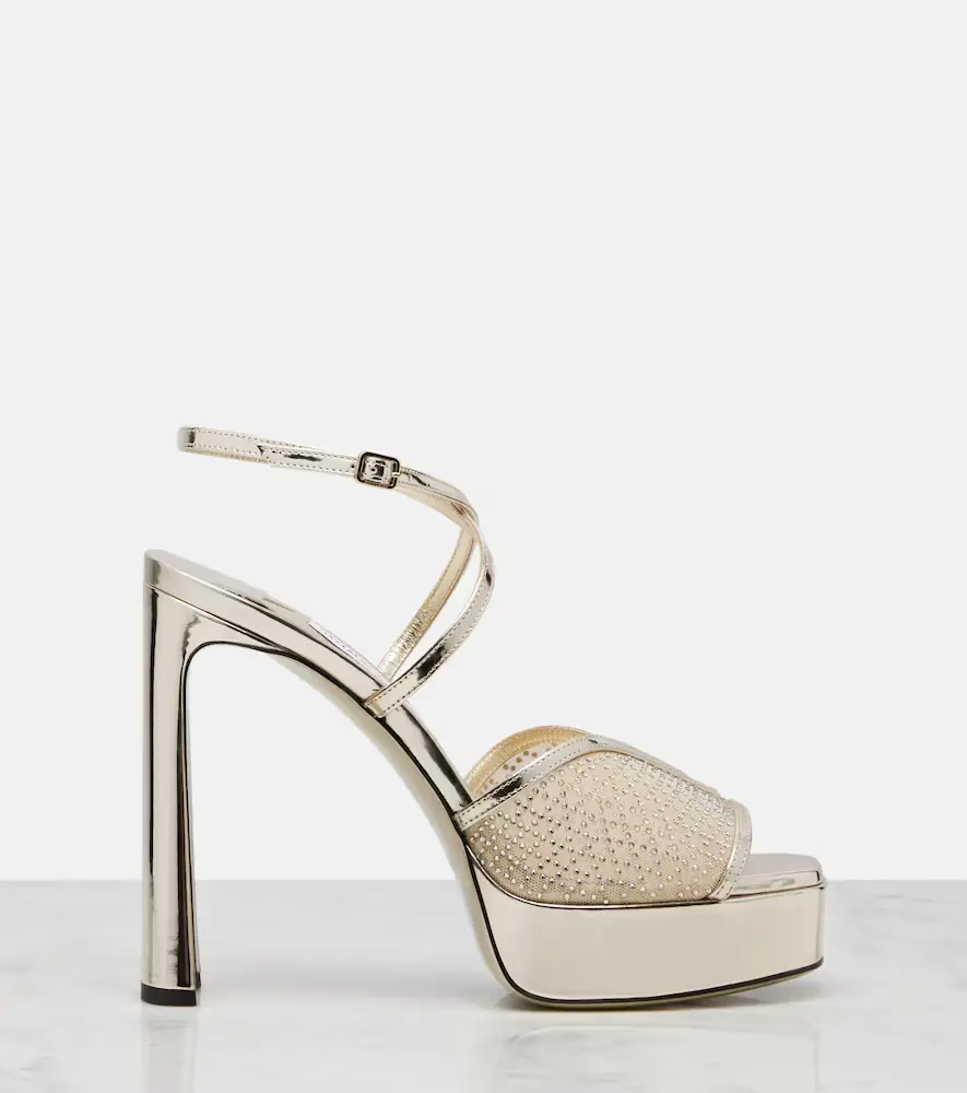 Jimmy Choo Karli 125 mesh and leather platform sandals | Thumbnail 2 Jimmy Choo Karli 125 mesh and leather platform sandals | Thumbnail 2