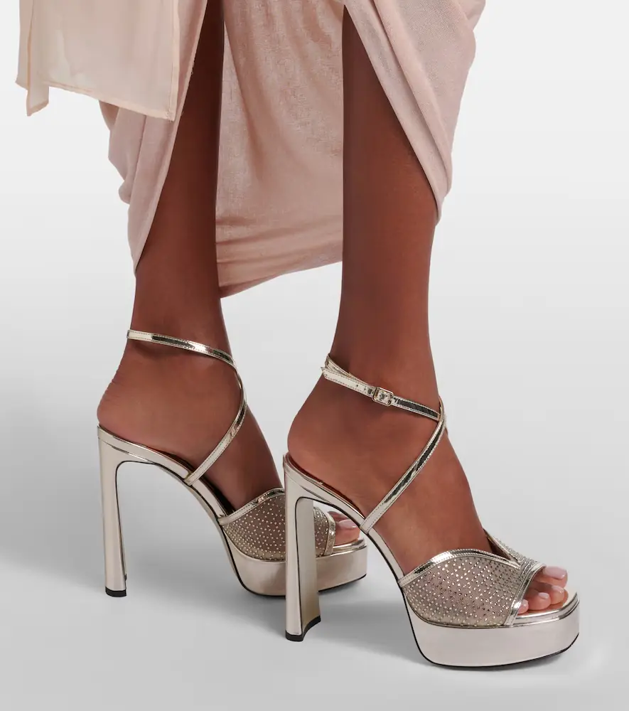 Jimmy Choo Karli 125 mesh and leather platform sandals | Thumbnail 6 Jimmy Choo Karli 125 mesh and leather platform sandals | Thumbnail 6