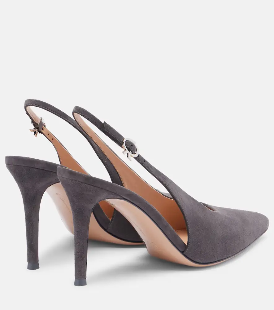 Gianvito Rossi Robbie 85 suede slingback pumps | Thumbnail 3
