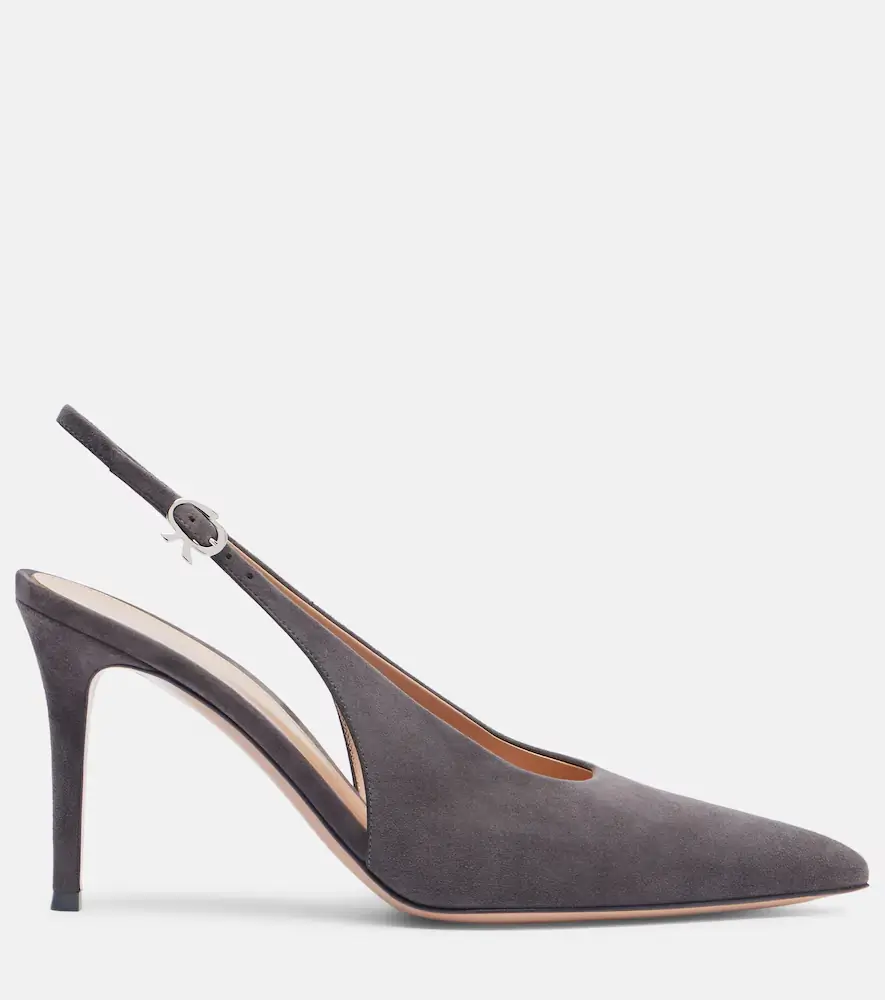 Gianvito Rossi Robbie 85 suede slingback pumps | Thumbnail 4