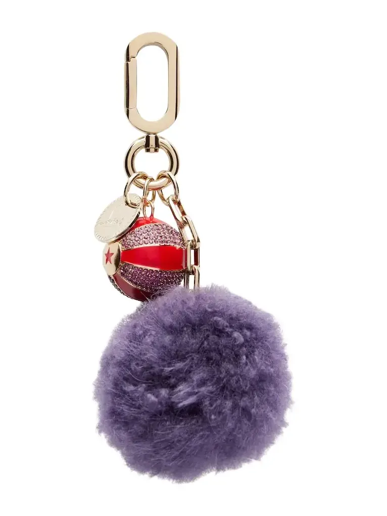 Leather-trimmed bag charm Leather-trimmed bag charm