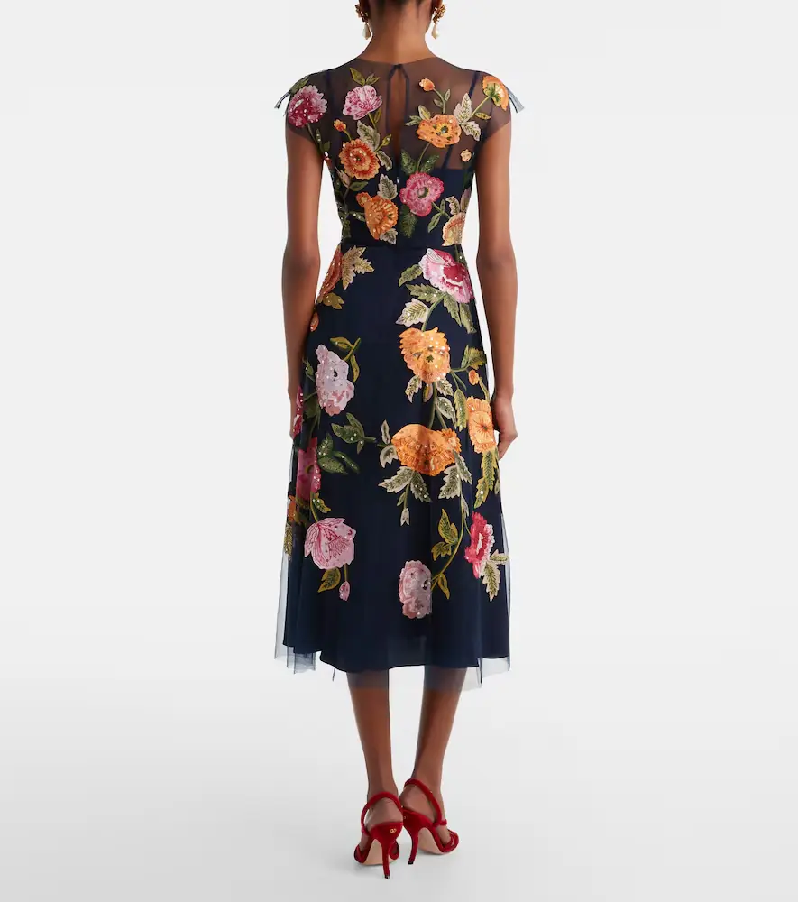 Carolina Herrera Floral sequined tulle midi dress | Thumbnail 3 Carolina Herrera Floral sequined tulle midi dress | Thumbnail 3