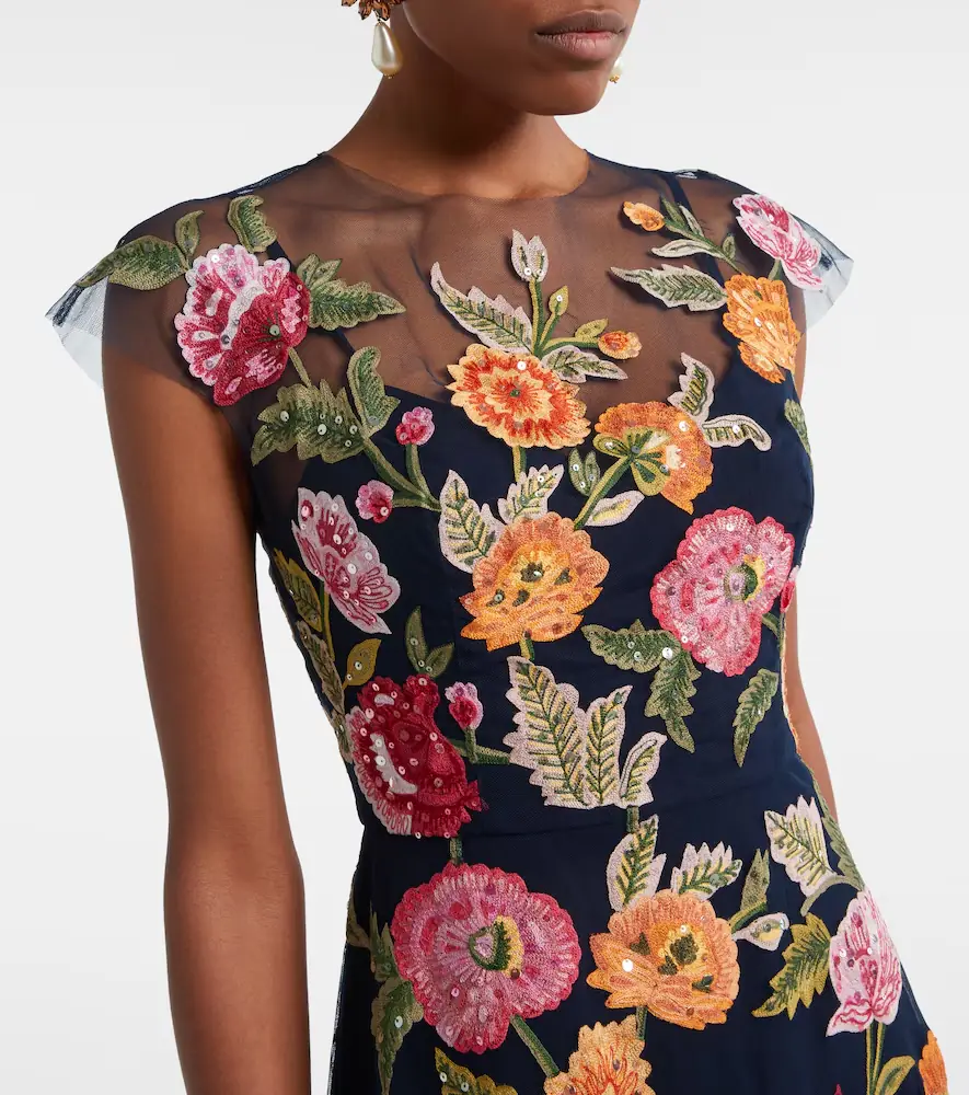 Carolina Herrera Floral sequined tulle midi dress | Thumbnail 5 Carolina Herrera Floral sequined tulle midi dress | Thumbnail 5