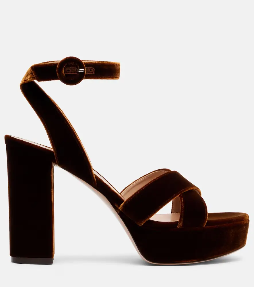 Gianvito Rossi Sabrina 105 velvet platform sandals | Thumbnail 3 Gianvito Rossi Sabrina 105 velvet platform sandals | Thumbnail 3
