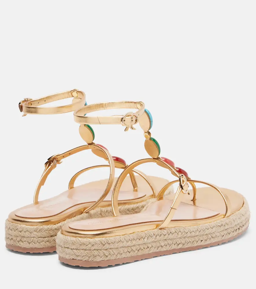 Gianvito Rossi Shanti leather espadrille sandals | Thumbnail 3