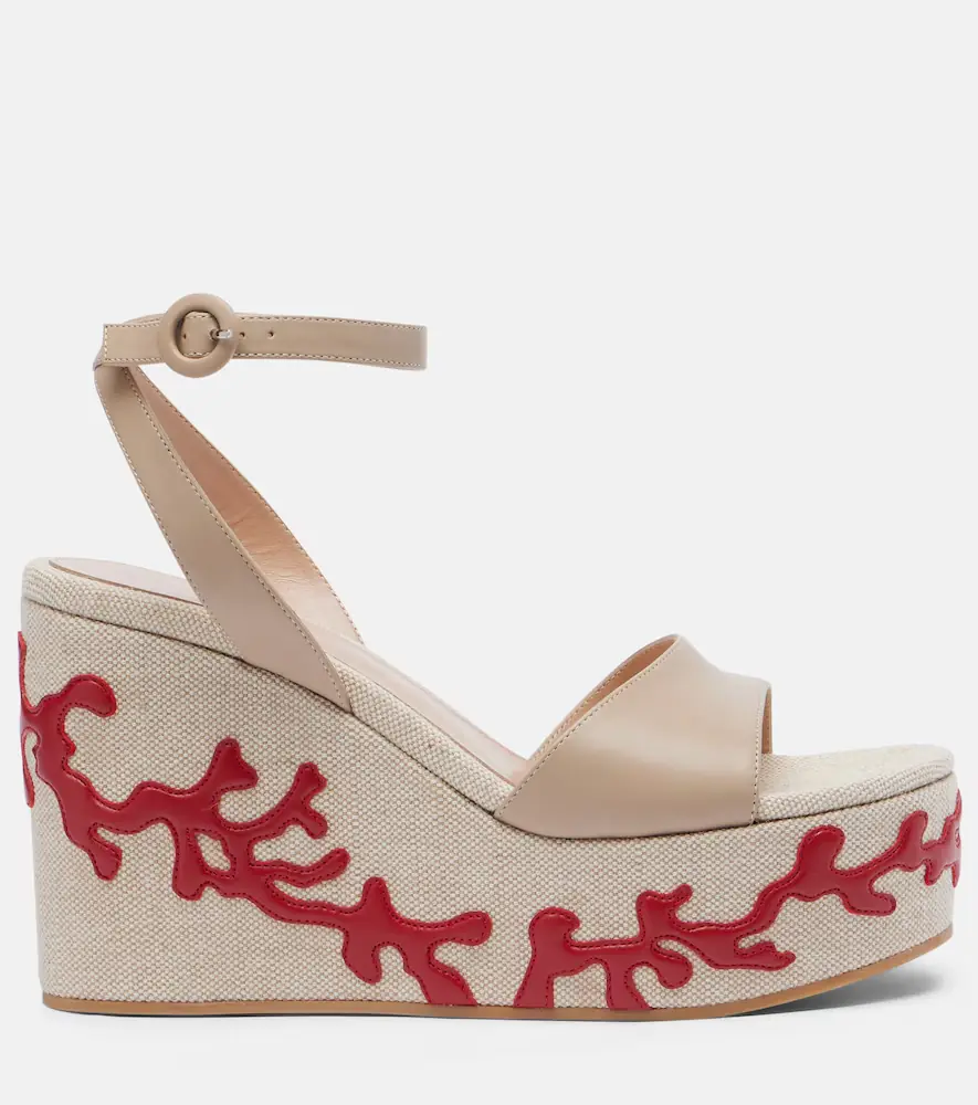 Gianvito Rossi Malia leather wedge espadrilles | Thumbnail 3