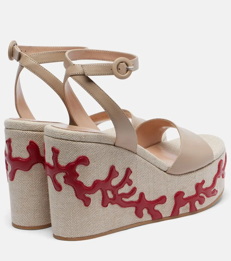 Gianvito Rossi Malia leather wedge espadrilles | Thumbnail 4