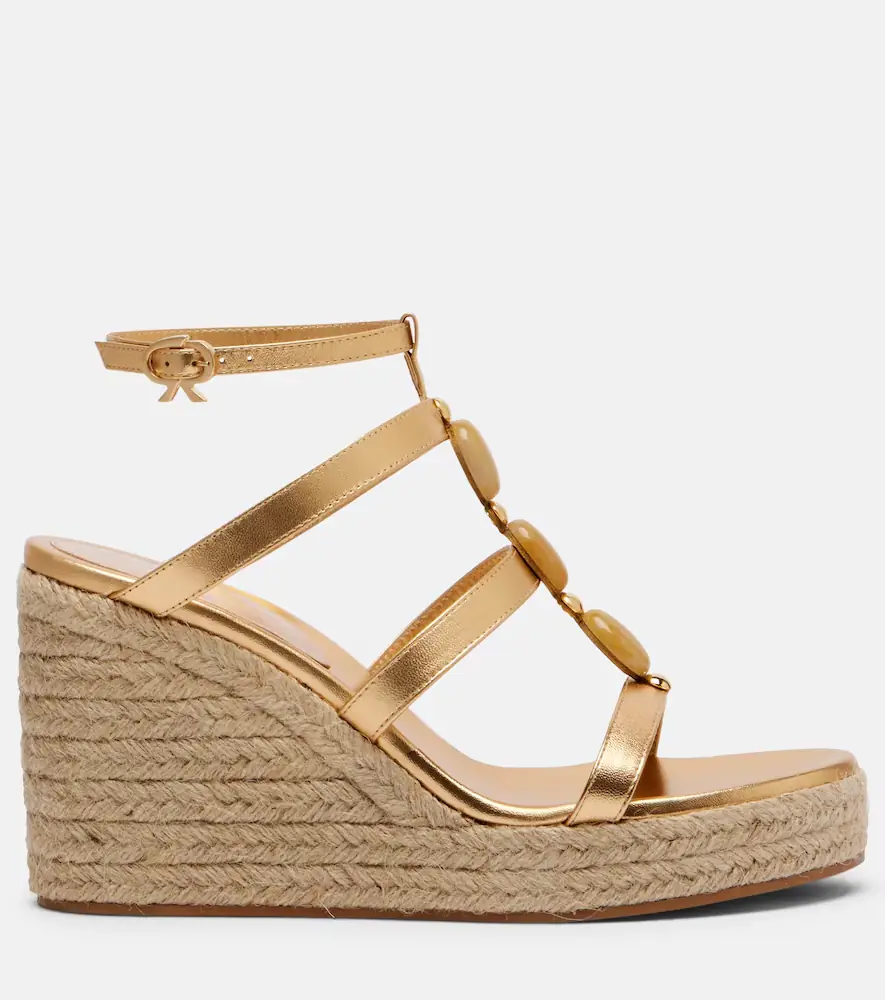 Gianvito Rossi Shanti leather espadrille wedges | Thumbnail 4