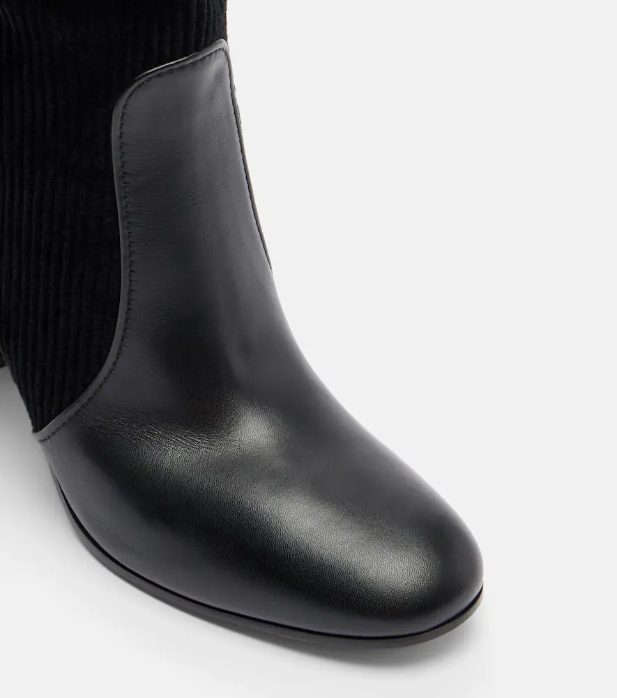 Gianvito Rossi Sheffield leather and corduroy knee-high boots | Thumbnail 3