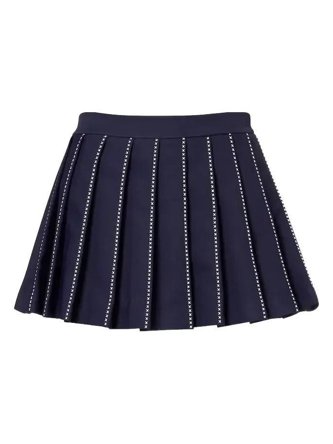 Embroidered pleated tennis skirt