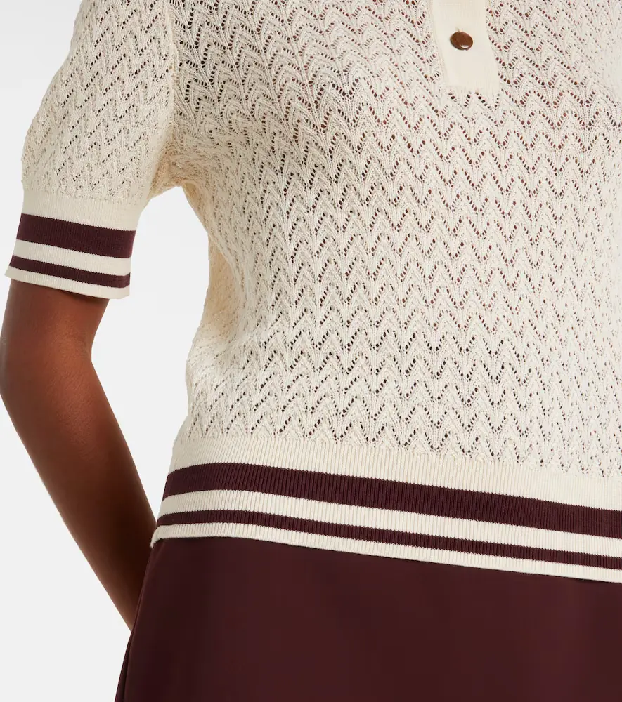 Tory Burch Cotton pointelle polo shirt | Thumbnail 2 Tory Burch Cotton pointelle polo shirt | Thumbnail 2