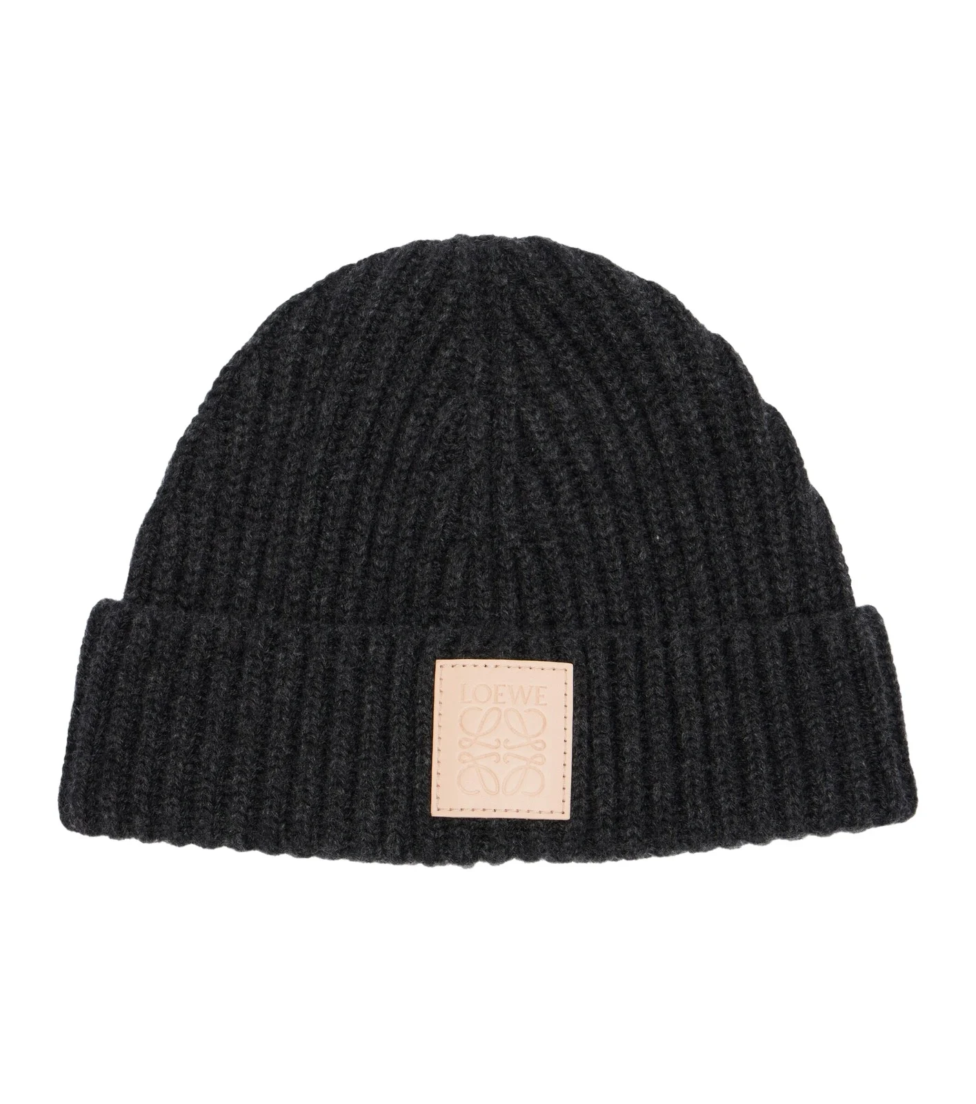 Anagram ribbed-knit cashmere beanie