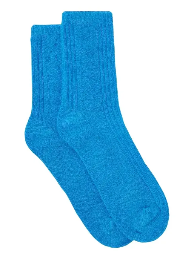 x On cotton-blend socks