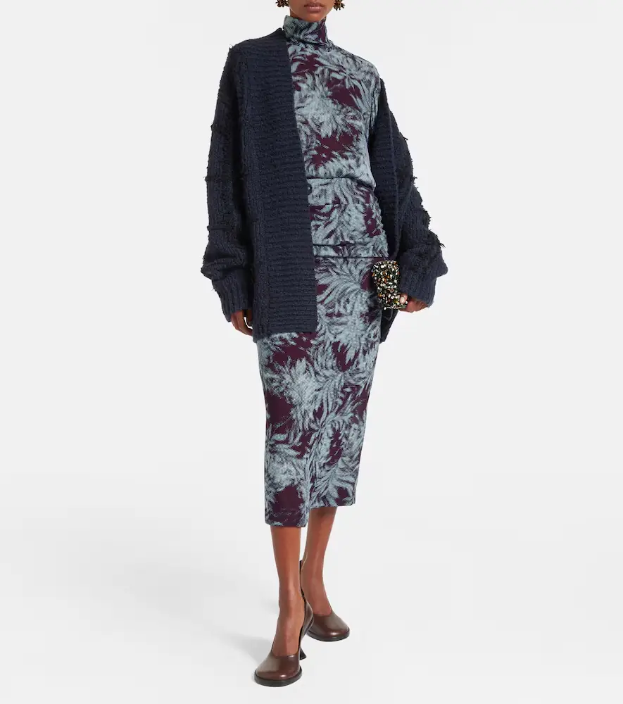 Dries Van Noten Printed sheer chiffon turtleneck top | Thumbnail 4