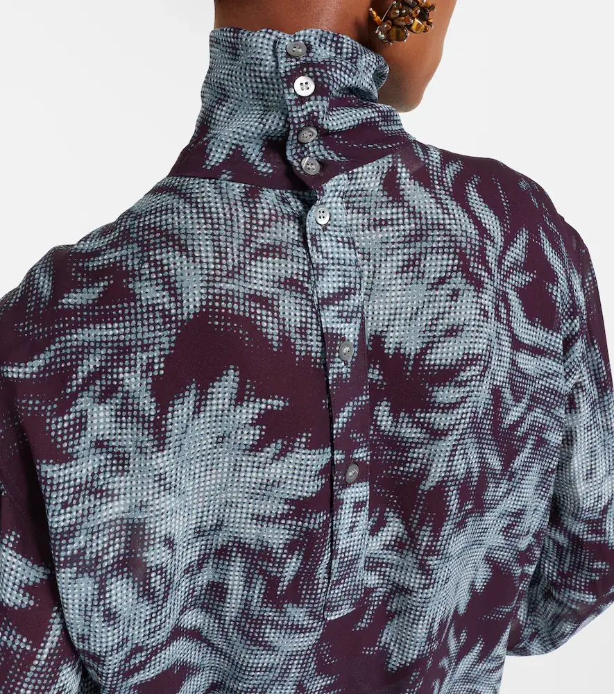 Dries Van Noten Printed sheer chiffon turtleneck top | Thumbnail 5