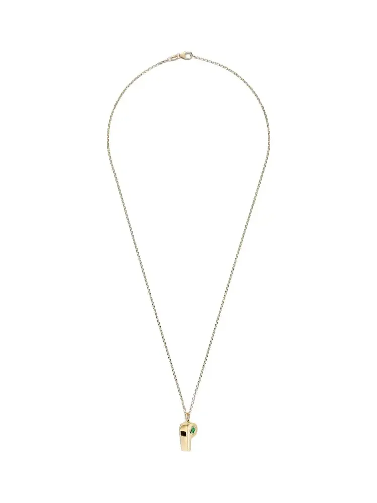 18kt gold pendant necklace with emeralds 18kt gold pendant necklace with emeralds
