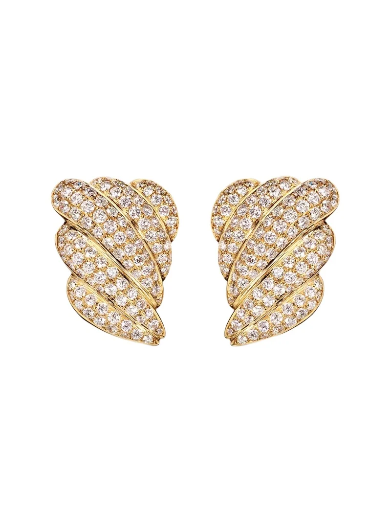 Anita Ko Croissant 18kt gold earrings with diamonds
