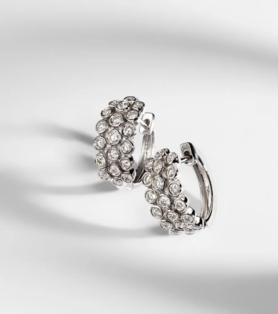 Anita Ko Three Row 18kt white gold huggie earrings with diamonds | Thumbnail 5 Anita Ko Three Row 18kt white gold huggie earrings with diamonds | Thumbnail 5