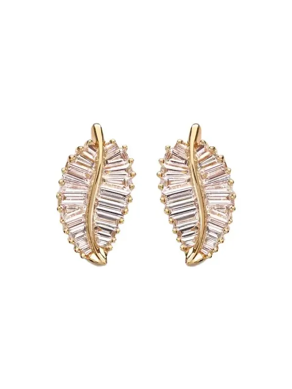 Small 18kt gold earrings with diamonds