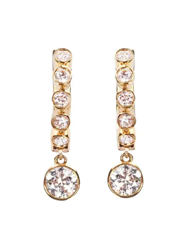 Melrose 18kt gold huggie earrings with diamonds Melrose 18kt gold huggie earrings with diamonds