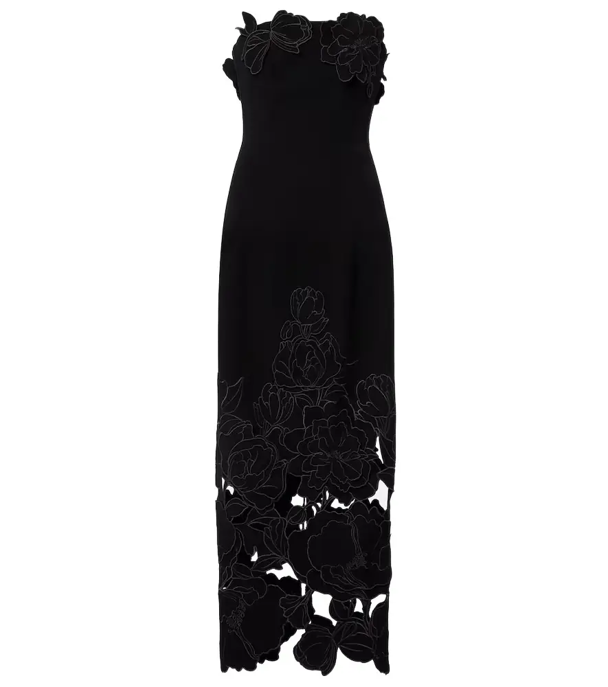 Leo Lin Rayna floral-appliqué midi dress | Image 1 Leo Lin Rayna floral-appliqué midi dress | Image 1