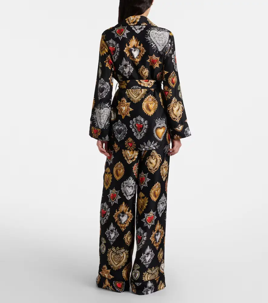 Dolce & Gabbana Devotion belted silk twill blouse | Thumbnail 2 Dolce & Gabbana Devotion belted silk twill blouse | Thumbnail 2