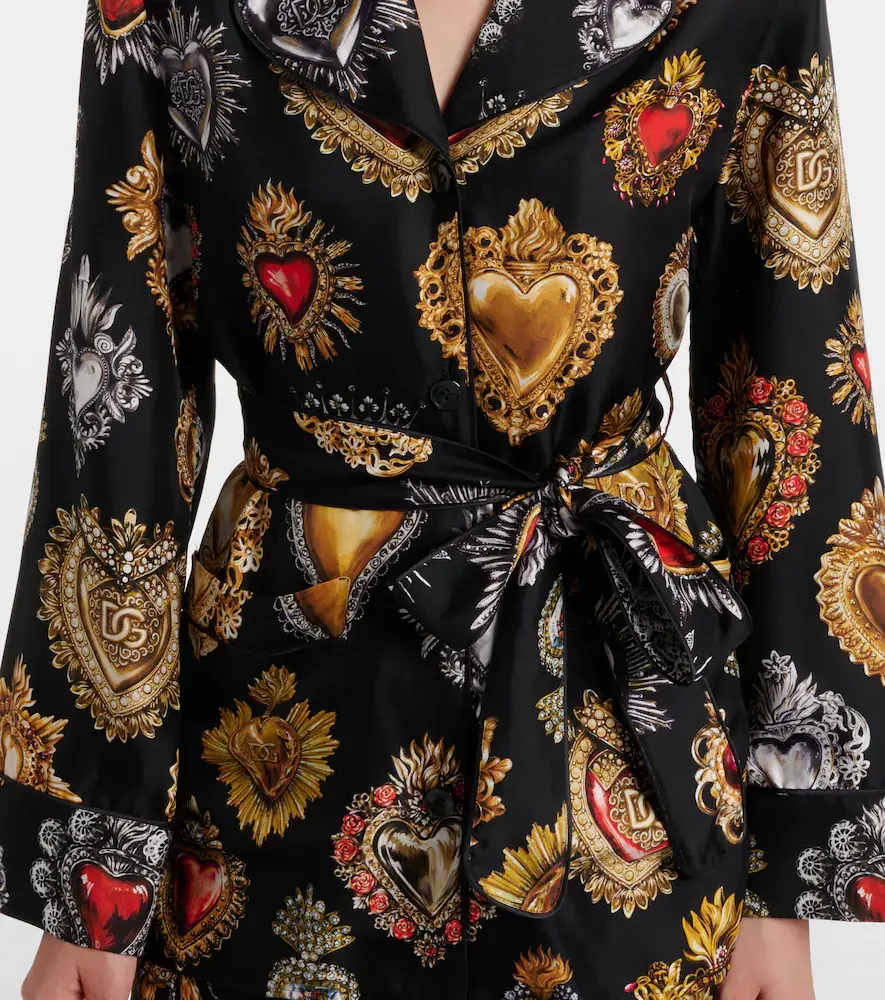 Dolce & Gabbana Devotion belted silk twill blouse | Thumbnail 3 Dolce & Gabbana Devotion belted silk twill blouse | Thumbnail 3