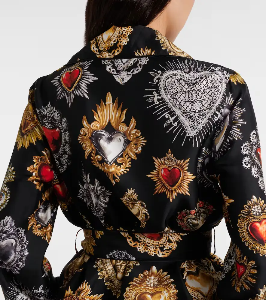 Dolce & Gabbana Devotion belted silk twill blouse | Thumbnail 4 Dolce & Gabbana Devotion belted silk twill blouse | Thumbnail 4