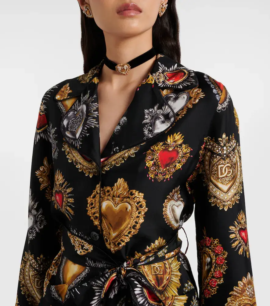 Dolce & Gabbana Devotion belted silk twill blouse | Thumbnail 5 Dolce & Gabbana Devotion belted silk twill blouse | Thumbnail 5