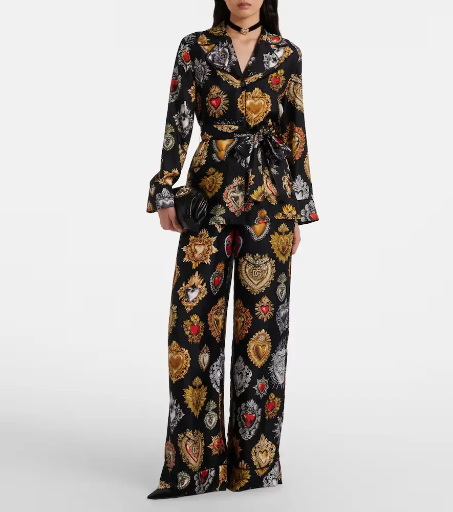 Dolce & Gabbana Devotion belted silk twill blouse | Thumbnail 6 Dolce & Gabbana Devotion belted silk twill blouse | Thumbnail 6