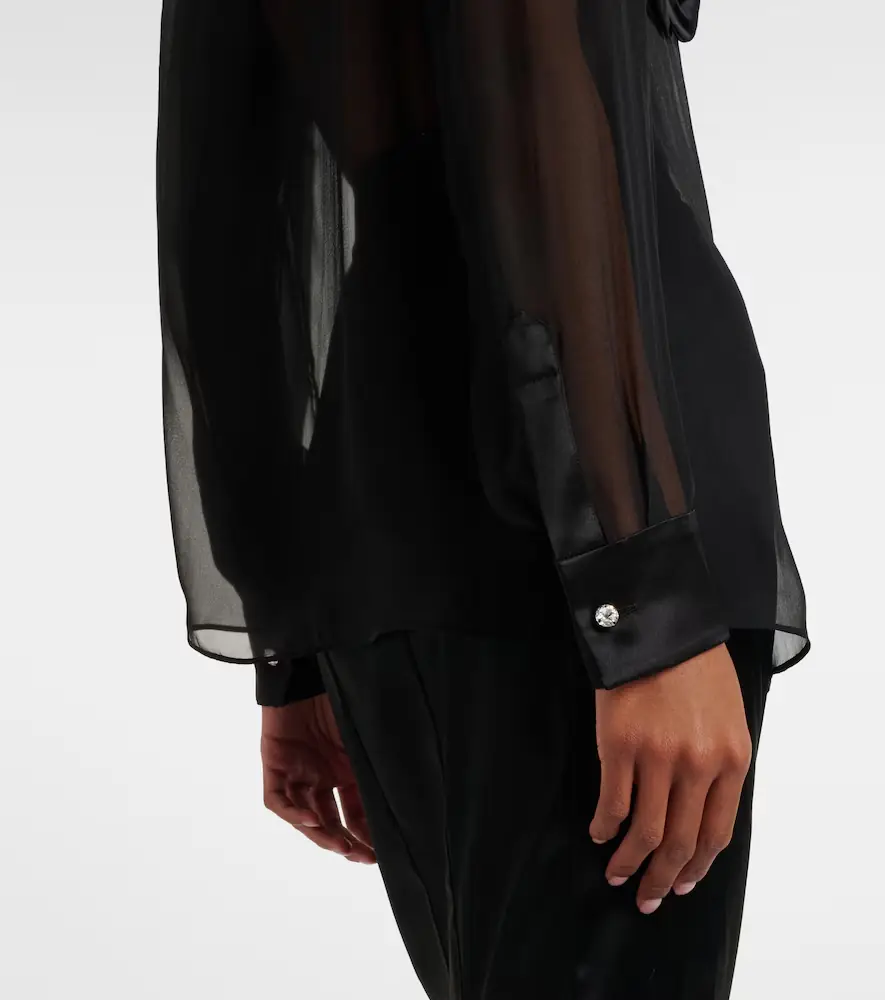 Dolce & Gabbana Floral-appliqué sheer silk blouse | Thumbnail 6 Dolce & Gabbana Floral-appliqué sheer silk blouse | Thumbnail 6