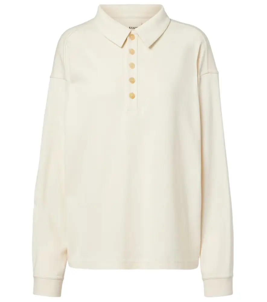 Khaite Faithful silk jersey polo sweater | Image 1 Khaite Faithful silk jersey polo sweater | Image 1