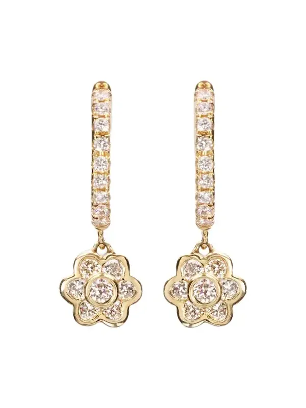 18kt gold hoop earrings with diamonds 18kt gold hoop earrings with diamonds