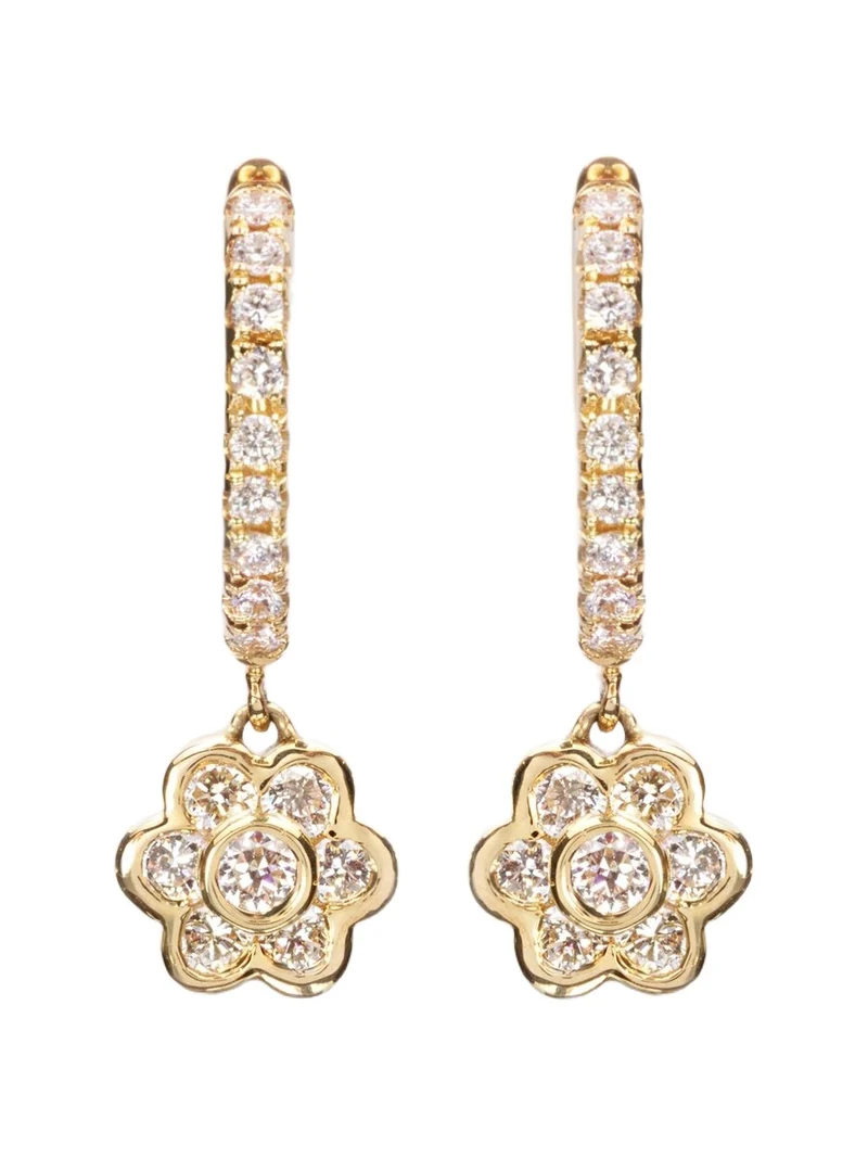 18kt gold hoop earrings with diamonds