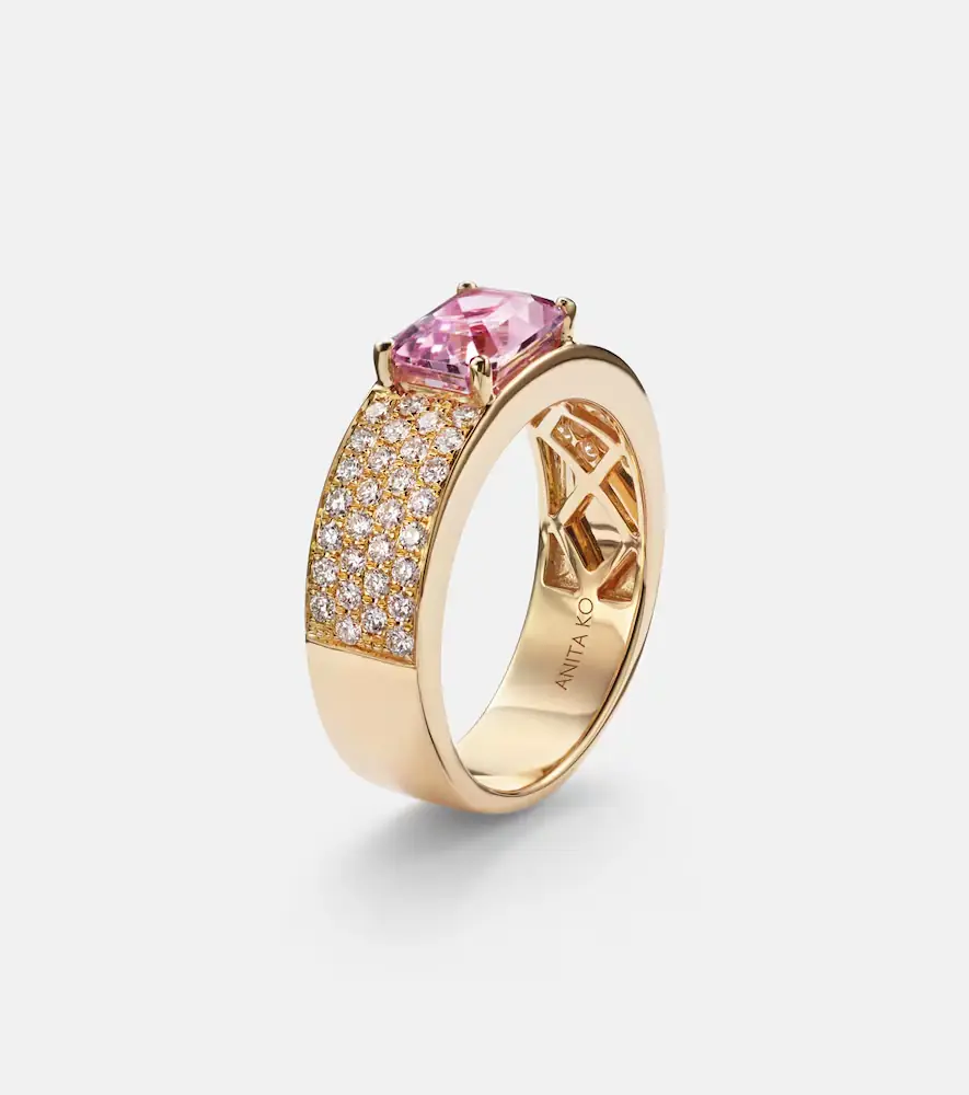Anita Ko 18kt gold ring with sapphire and diamonds | Thumbnail 2